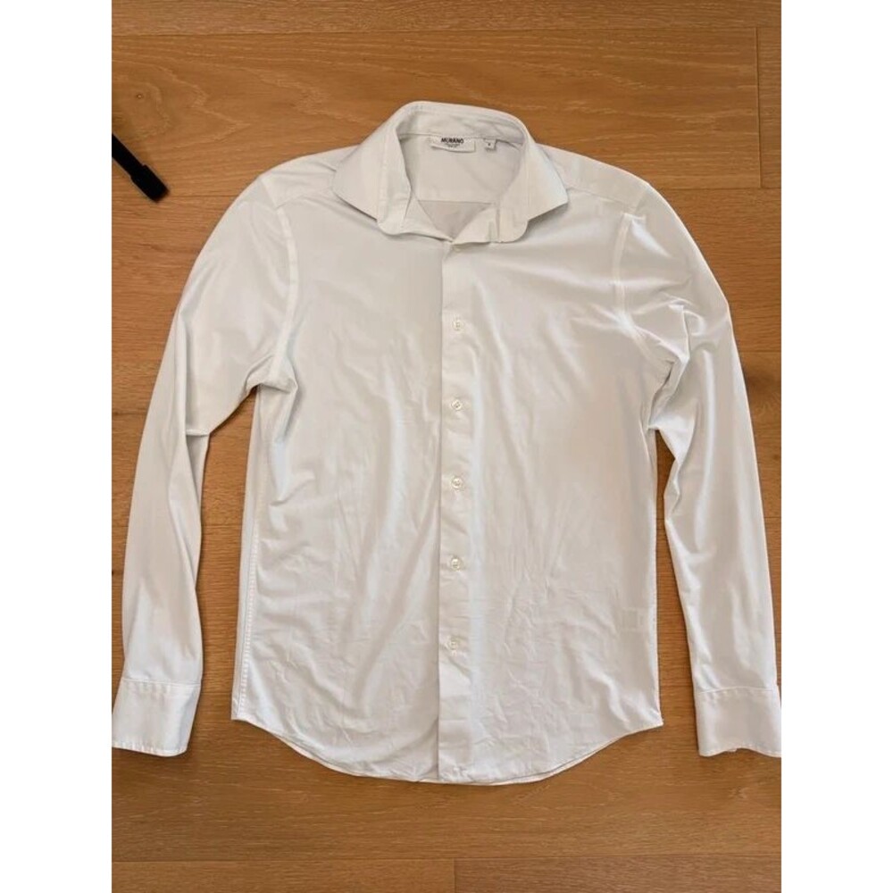 Murano Collezione Slim Fit Canclini Techno Shirt Mens Size Small White